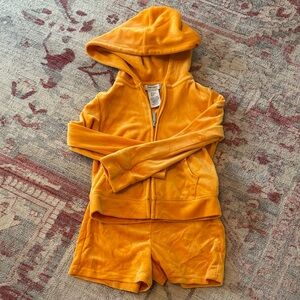 Haute Hippie Golden Hoodie and shorts set